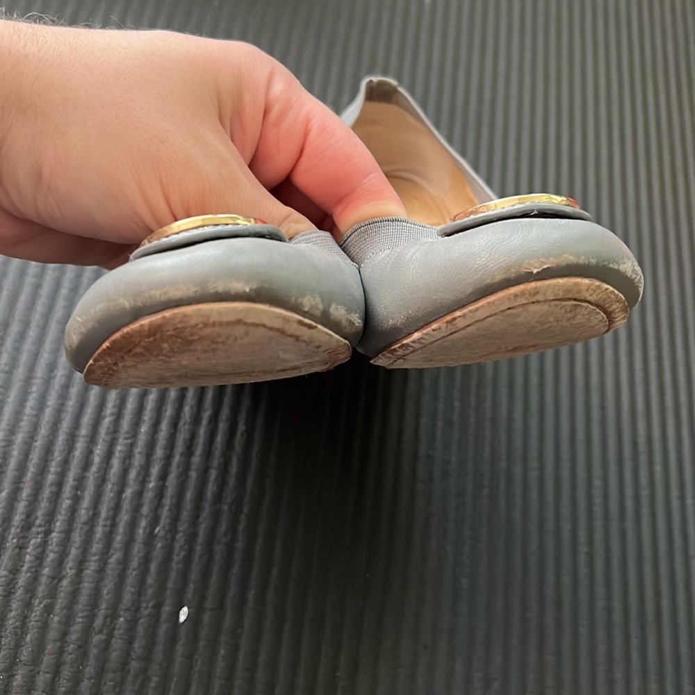 Tory Burch Caroline 2 Leather Ballet Flats Grey - image 6